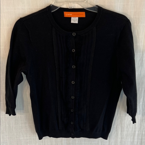 Cynthia Steffe Classic Black Button-Up Cardigan - Picture 1 of 4